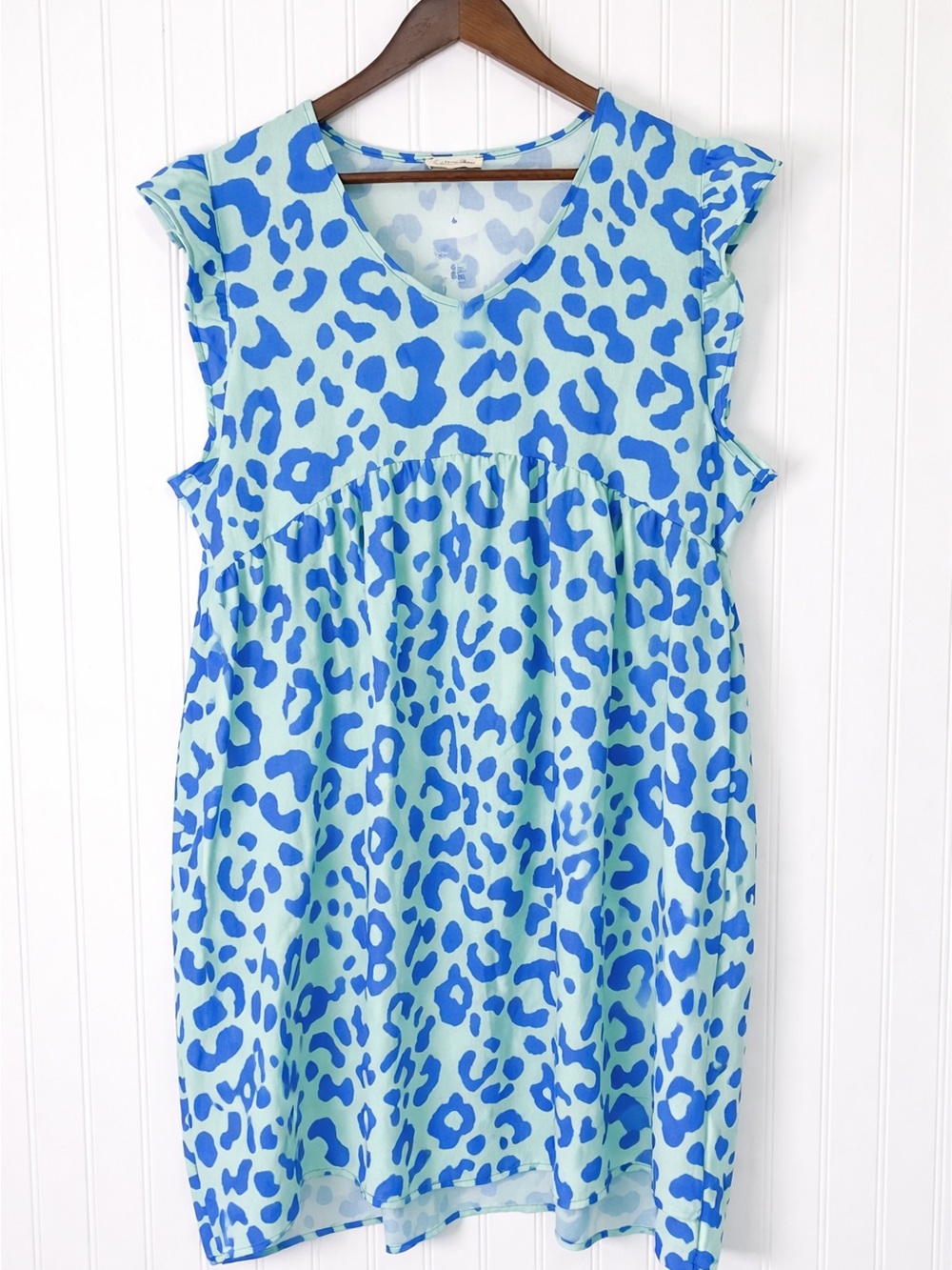 Womens Babydoll Dress Size 2X Animal Print Coastal Chic Resort Island Cruise NWT - Picture 2 of 9